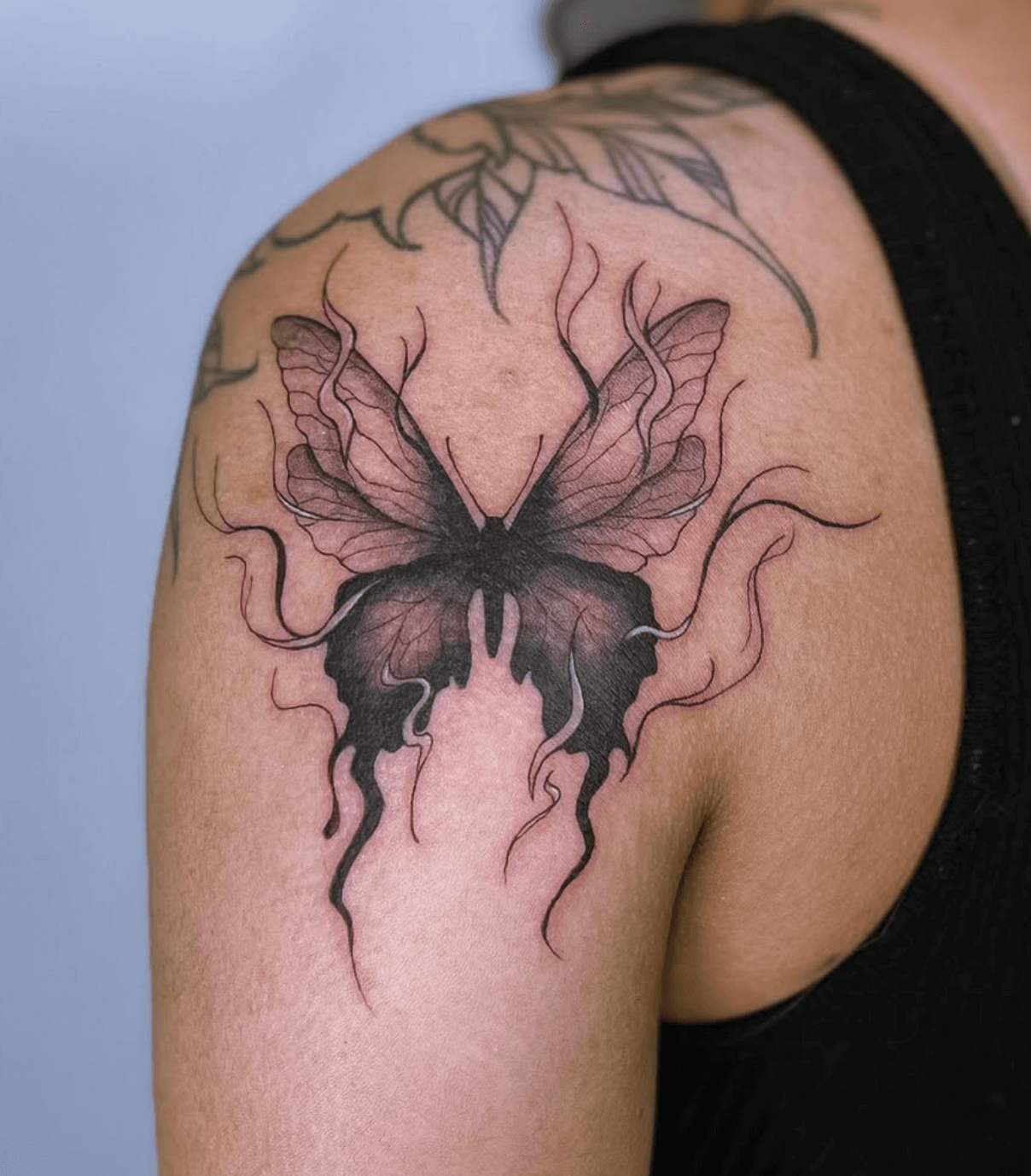 blackwork style tattoo by Dan