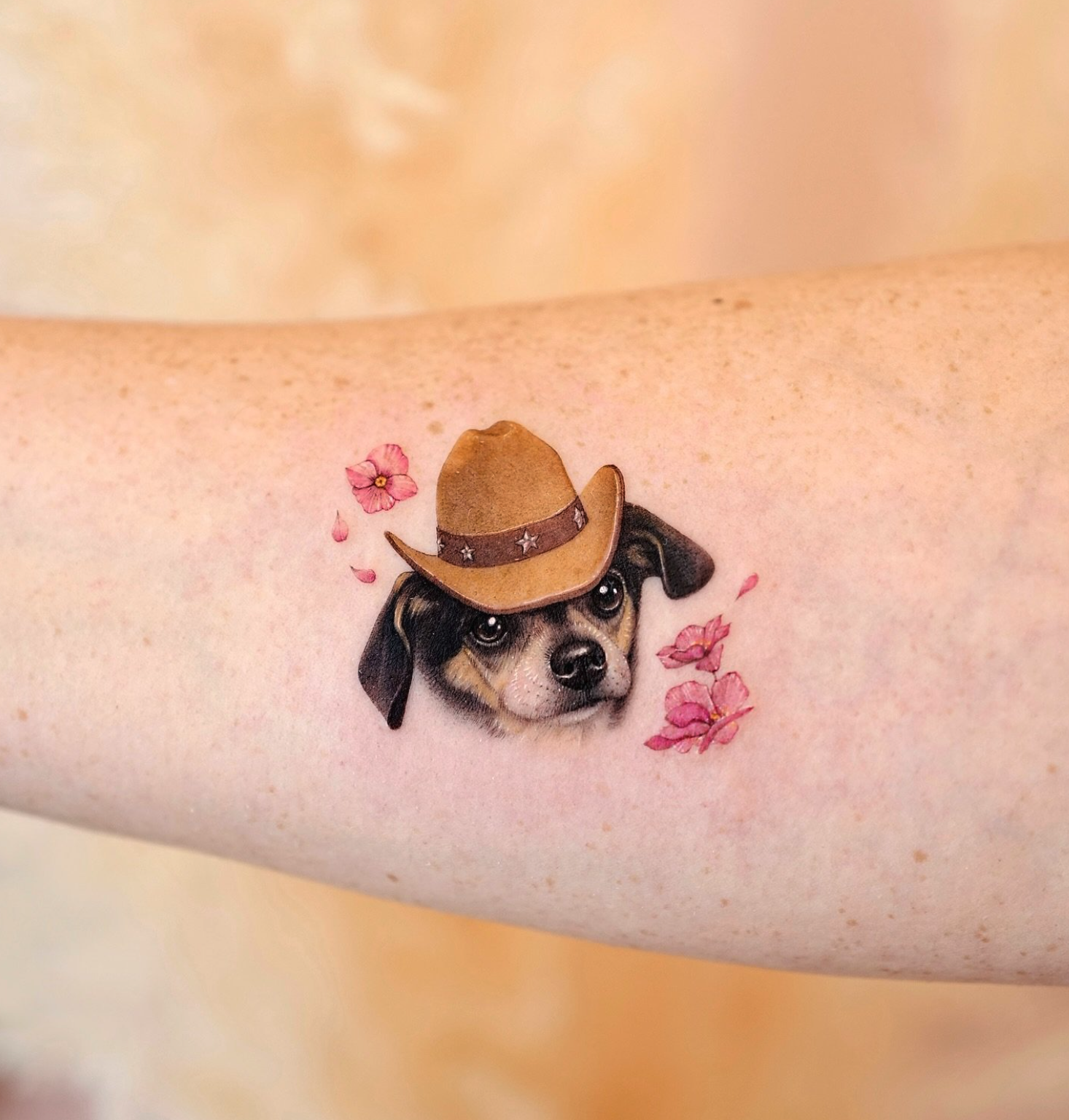 dog realism style tattoo by Jia Kim
