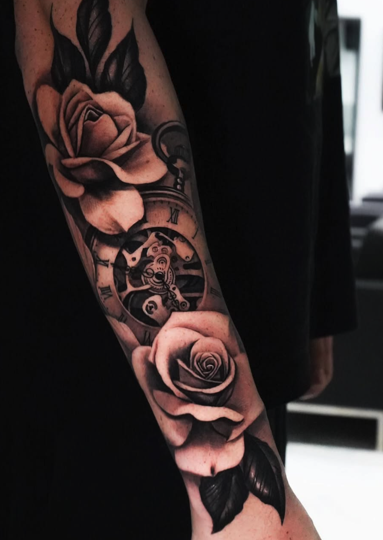rose realism style tattoo by De'vonne Foxworth