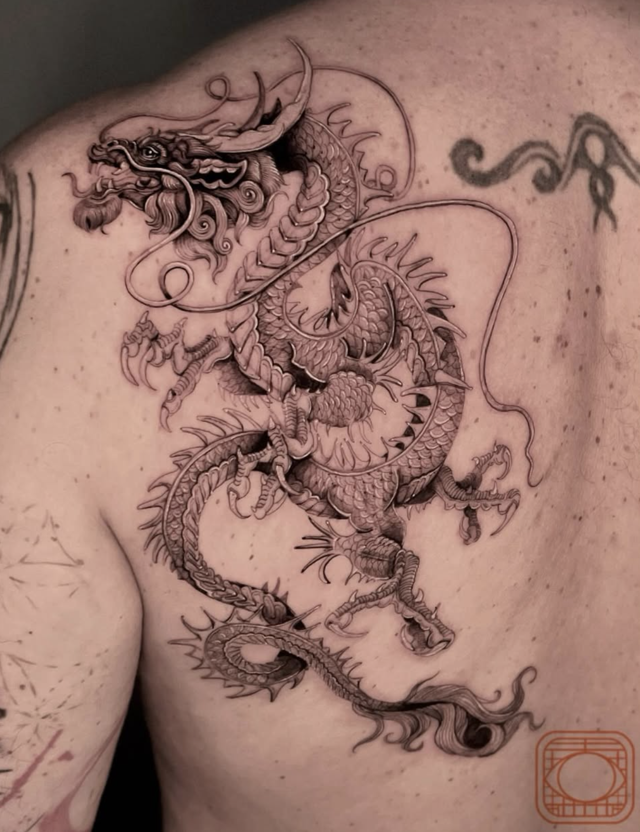 dragon japanese style tattoo by Mariel Bayona
