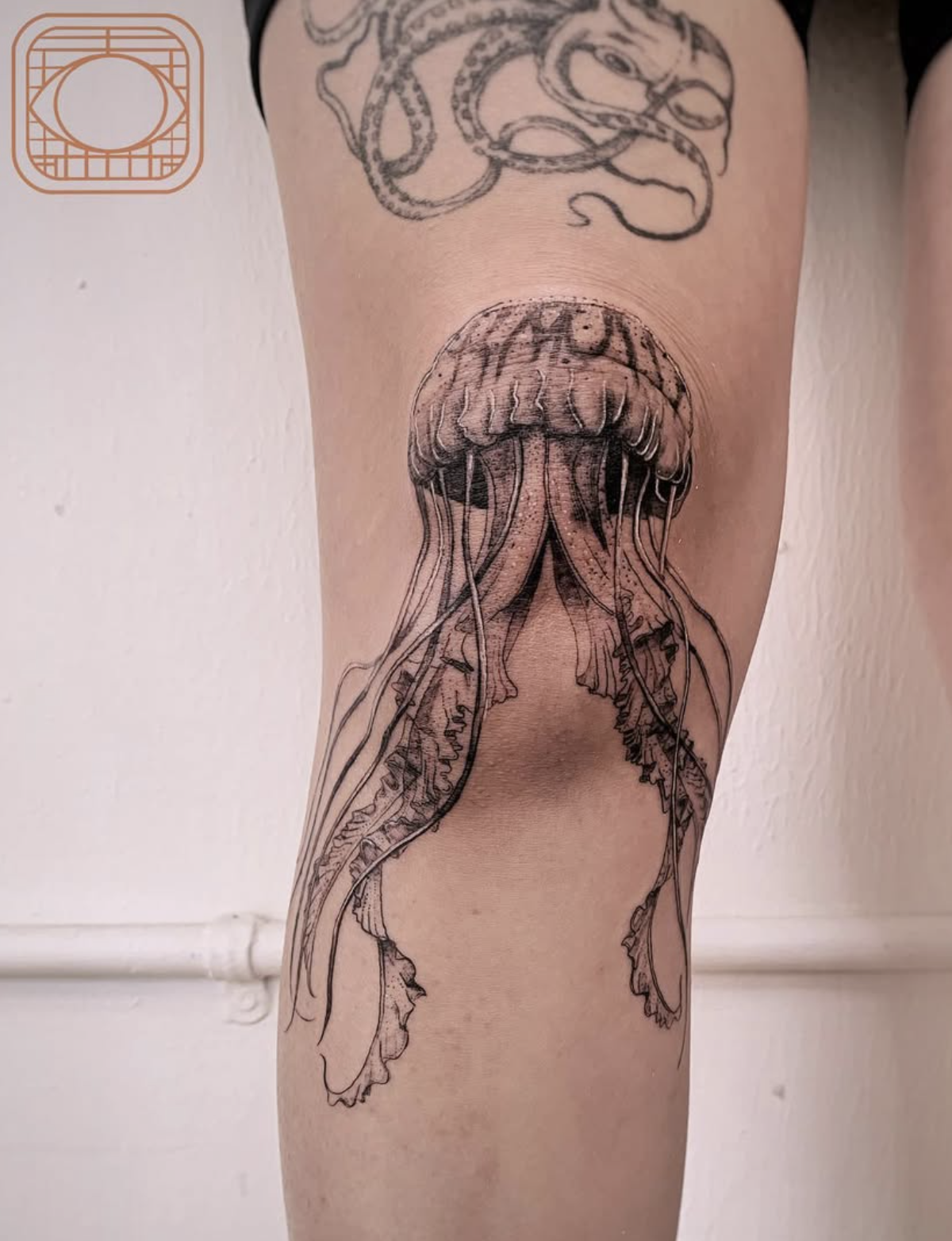 blackwork style tattoo by Mariel Bayona