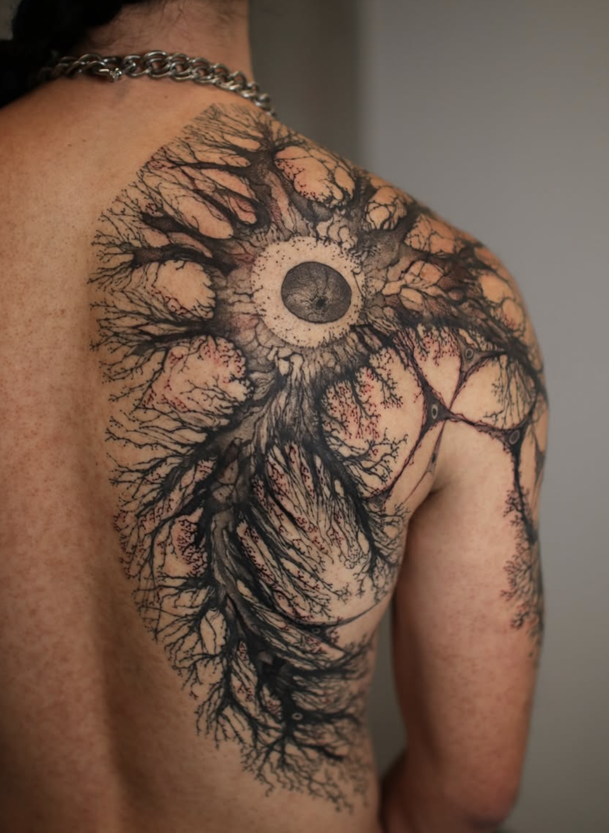 blackwork style tattoo by Strokin Dark