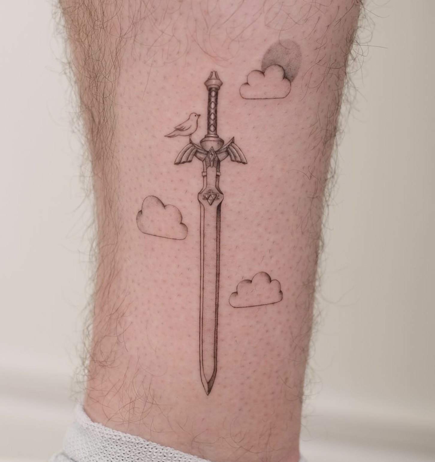 sword linework style tattoo by Niko