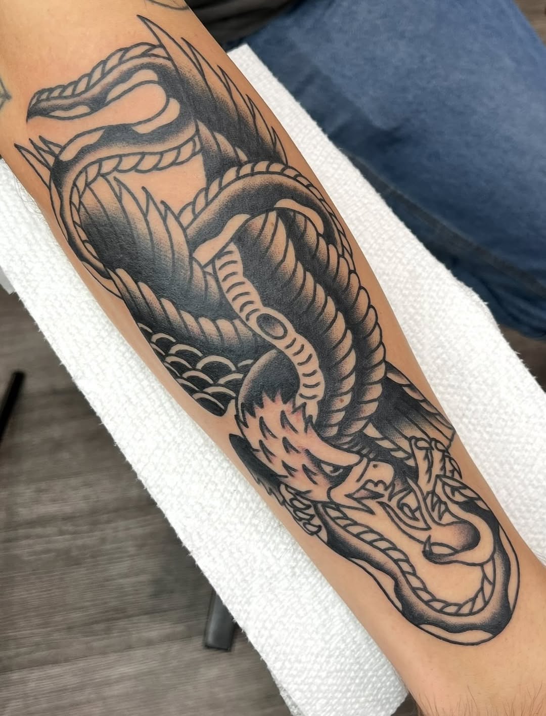 american traditional style tattoo by Moses Isaac