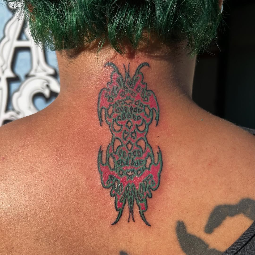 abstract form and ornamental shape tribal style tattoo by nana esguerra