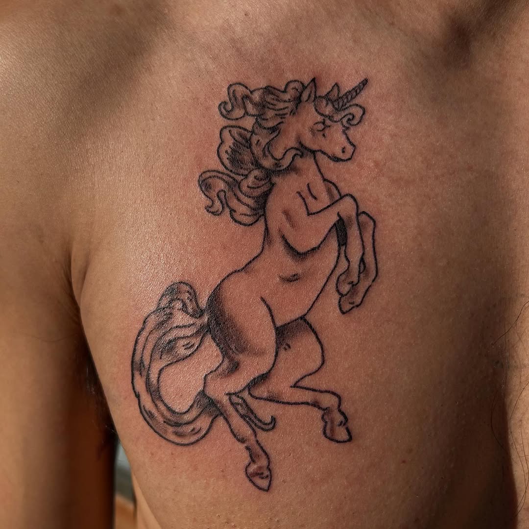 Rearing Unicorn Figure