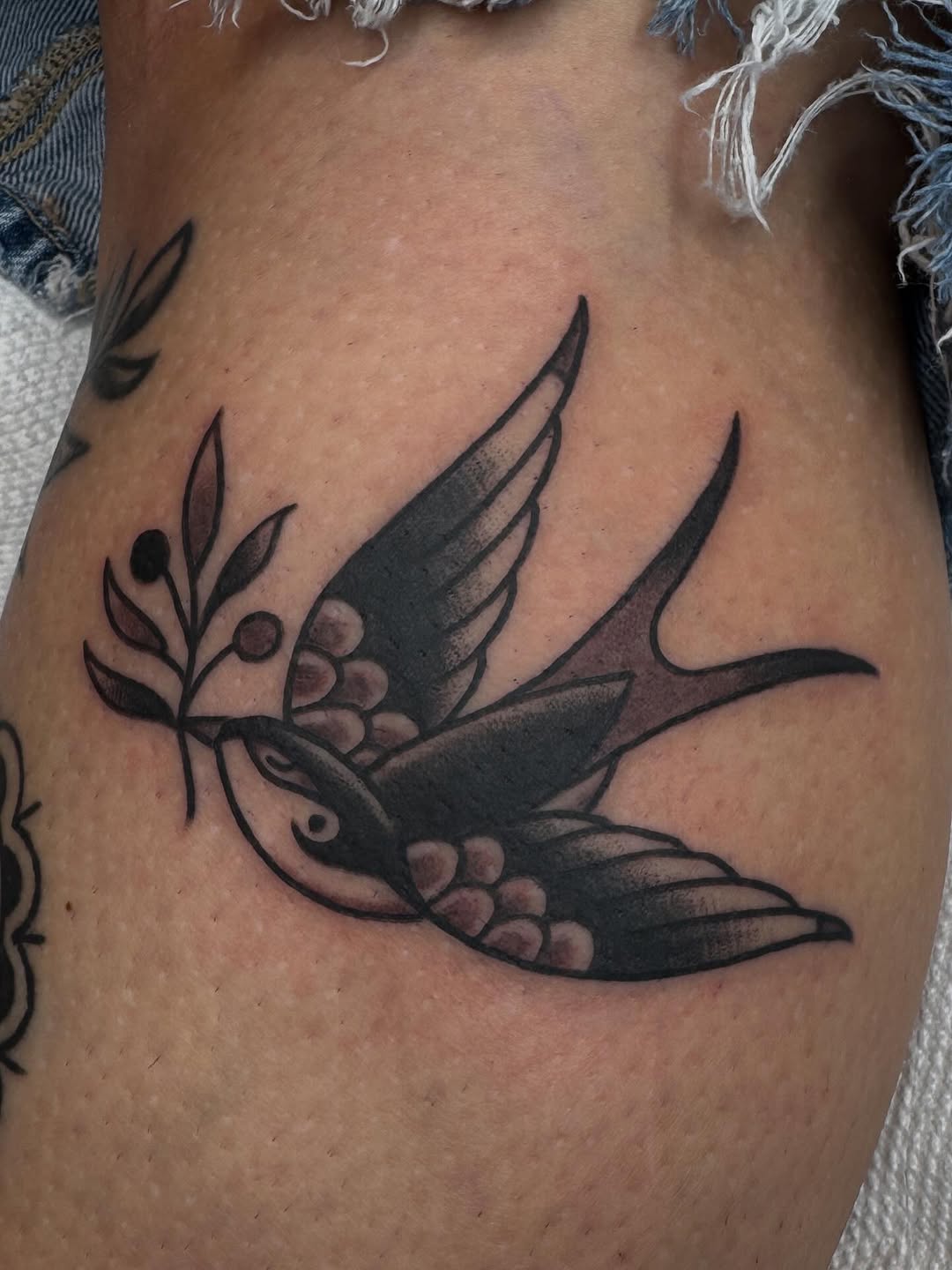 berry and branch traditional style tattoo by Sean Patrick