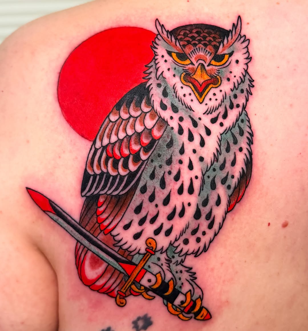 Fierce Owl with Sword