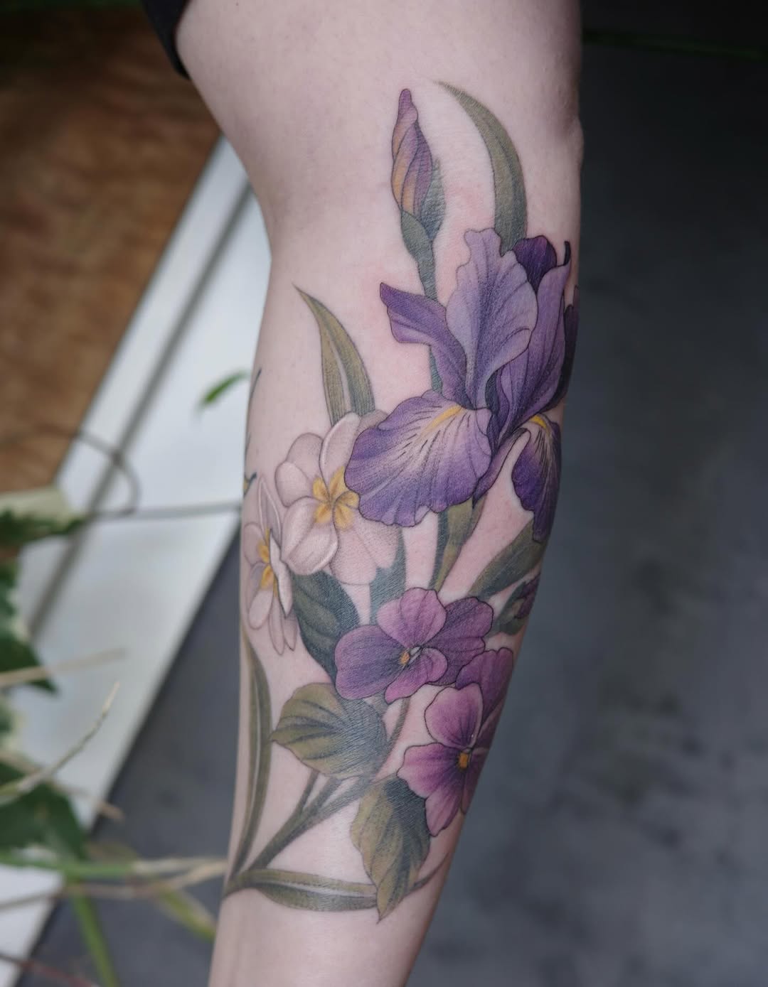 botanical style tattoo by ELLA COOSE