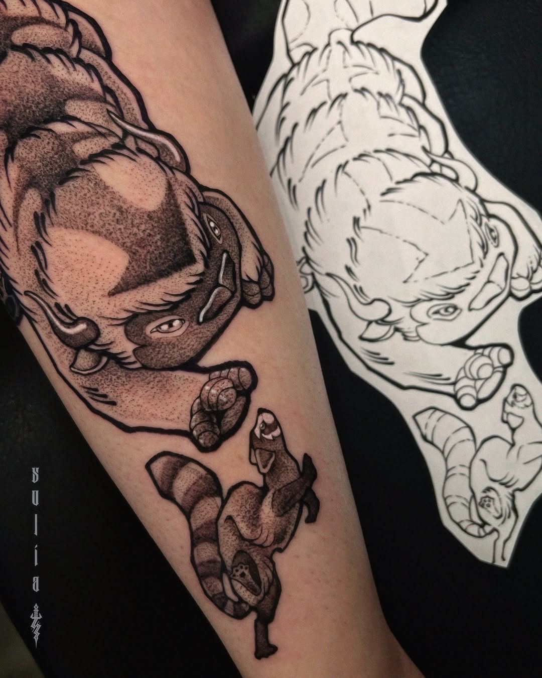 neo-traditional style tattoo by Patrick