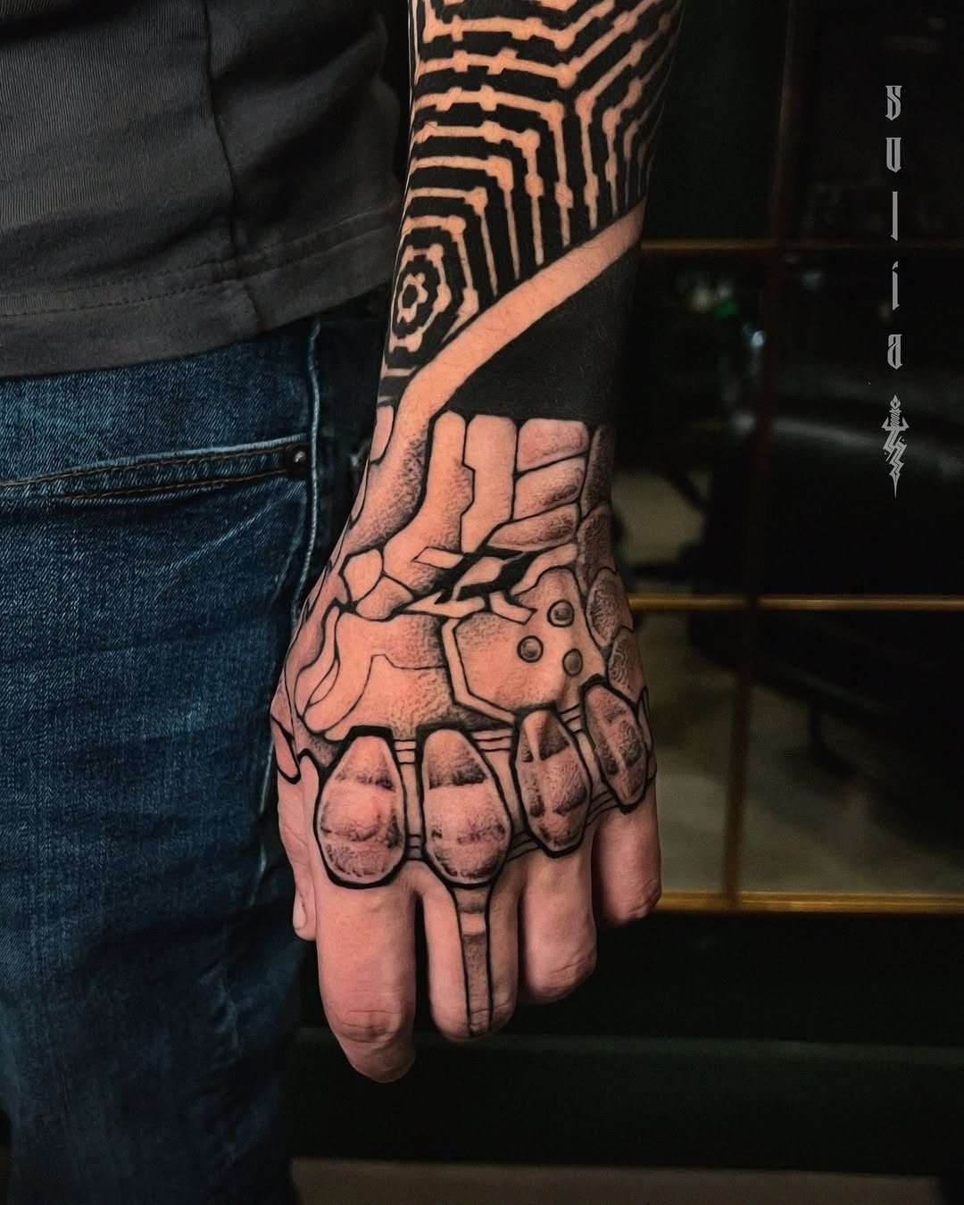 biomechanical style tattoo by Patrick