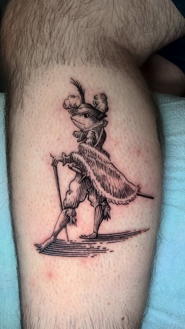 etching style tattoo by Manny