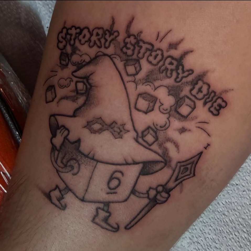 cartoon style tattoo by Dizzy