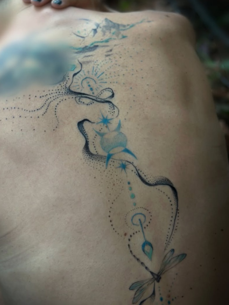 fine line style tattoo by OLIN