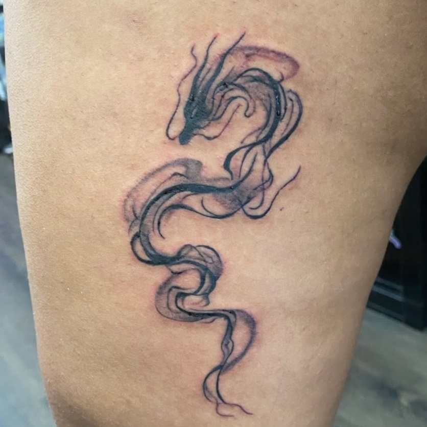 watercolor style tattoo by Marco