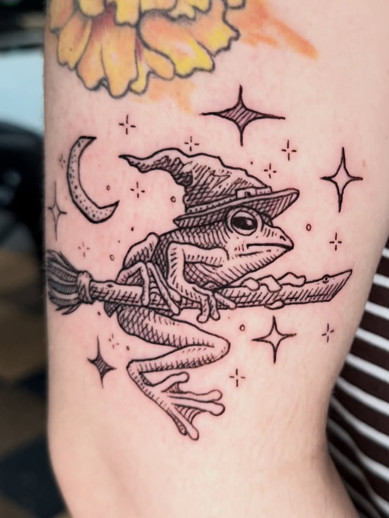 line work style tattoo by Manny