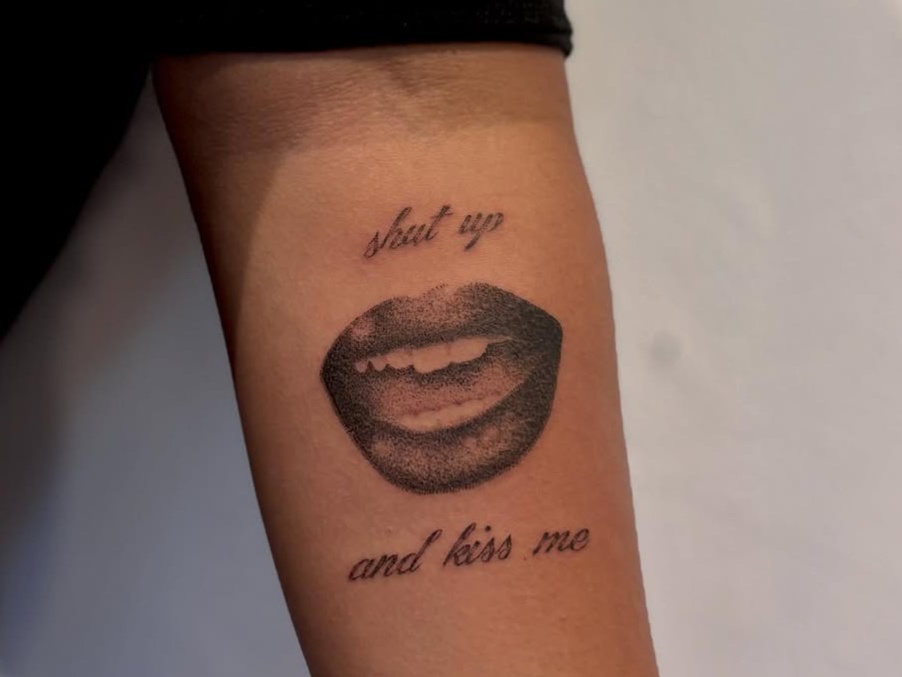 mouth and lip dotwork style tattoo by SEVYNpokes 777