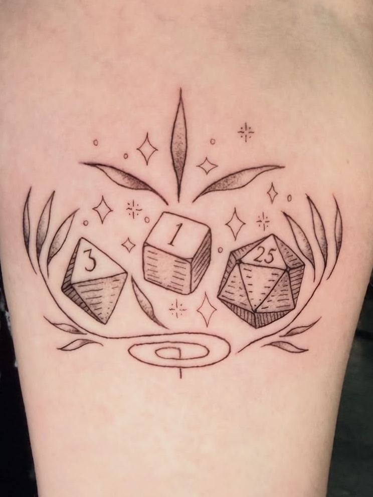 fine line style tattoo by Manny