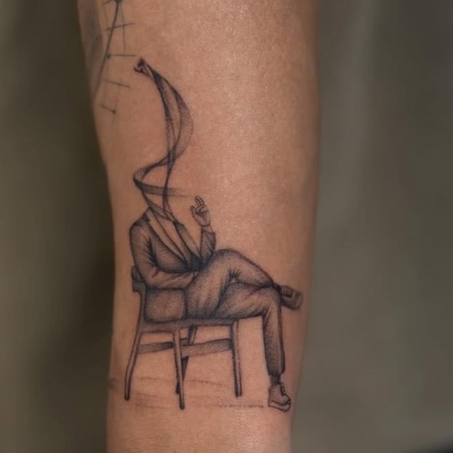 fine line style tattoo by Brandon Chiu