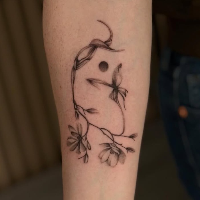 fine line style tattoo by Brandon Chiu