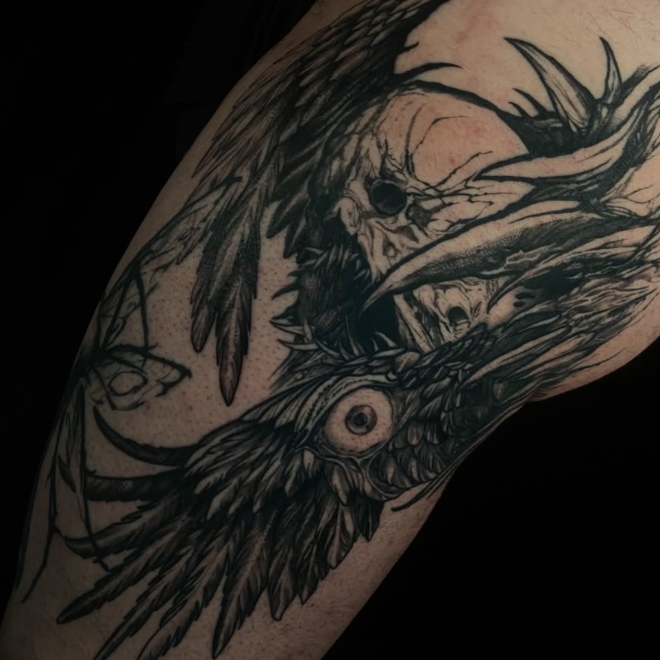 blackwork style tattoo by Nathan