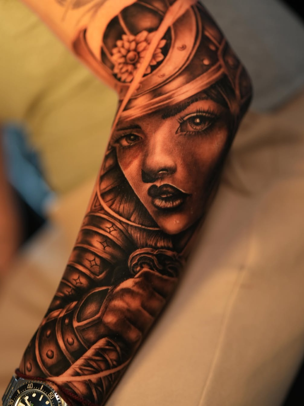 ornament and pattern realism style tattoo by Long Nguyen